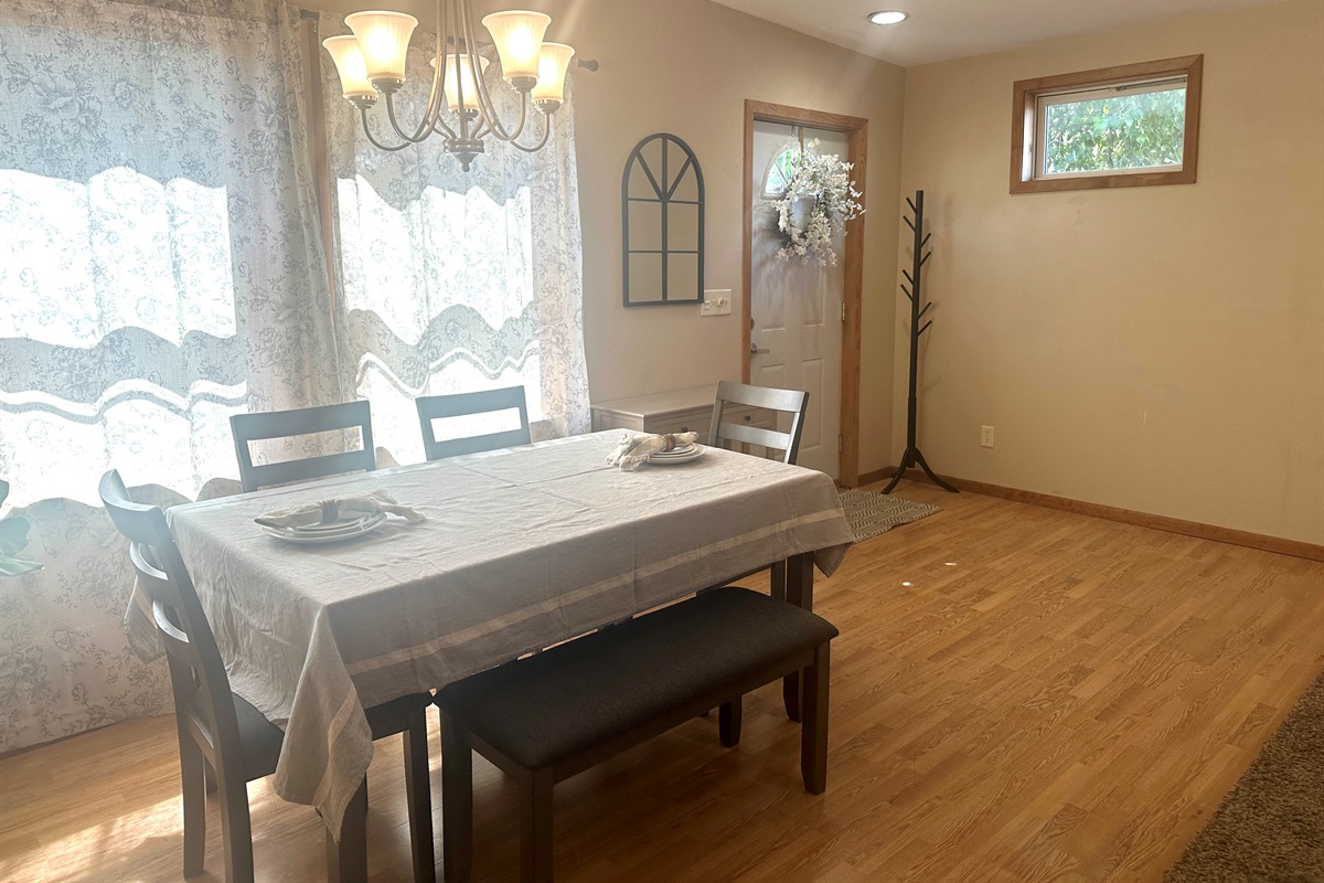 Enjoy a meal together in this lovely dining area. 
