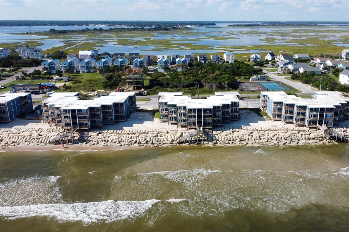 Topsail Reef HOA front at High Tide