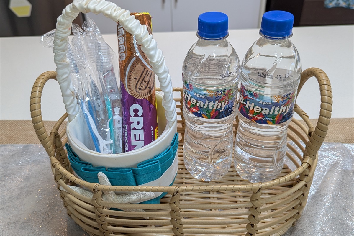 Welcome goodies to help with your long journey to paradise