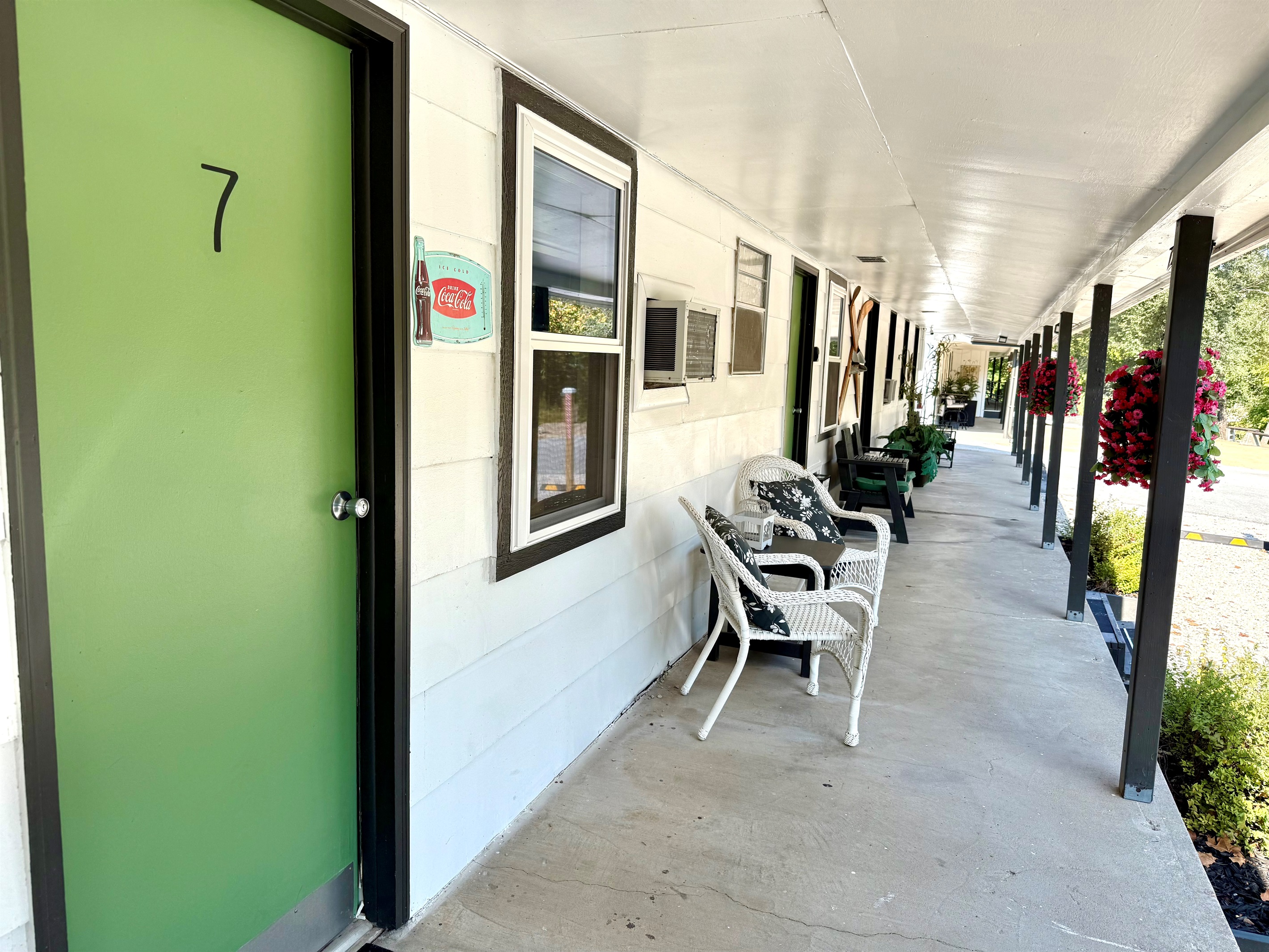 Large patio area with plenty of seating.