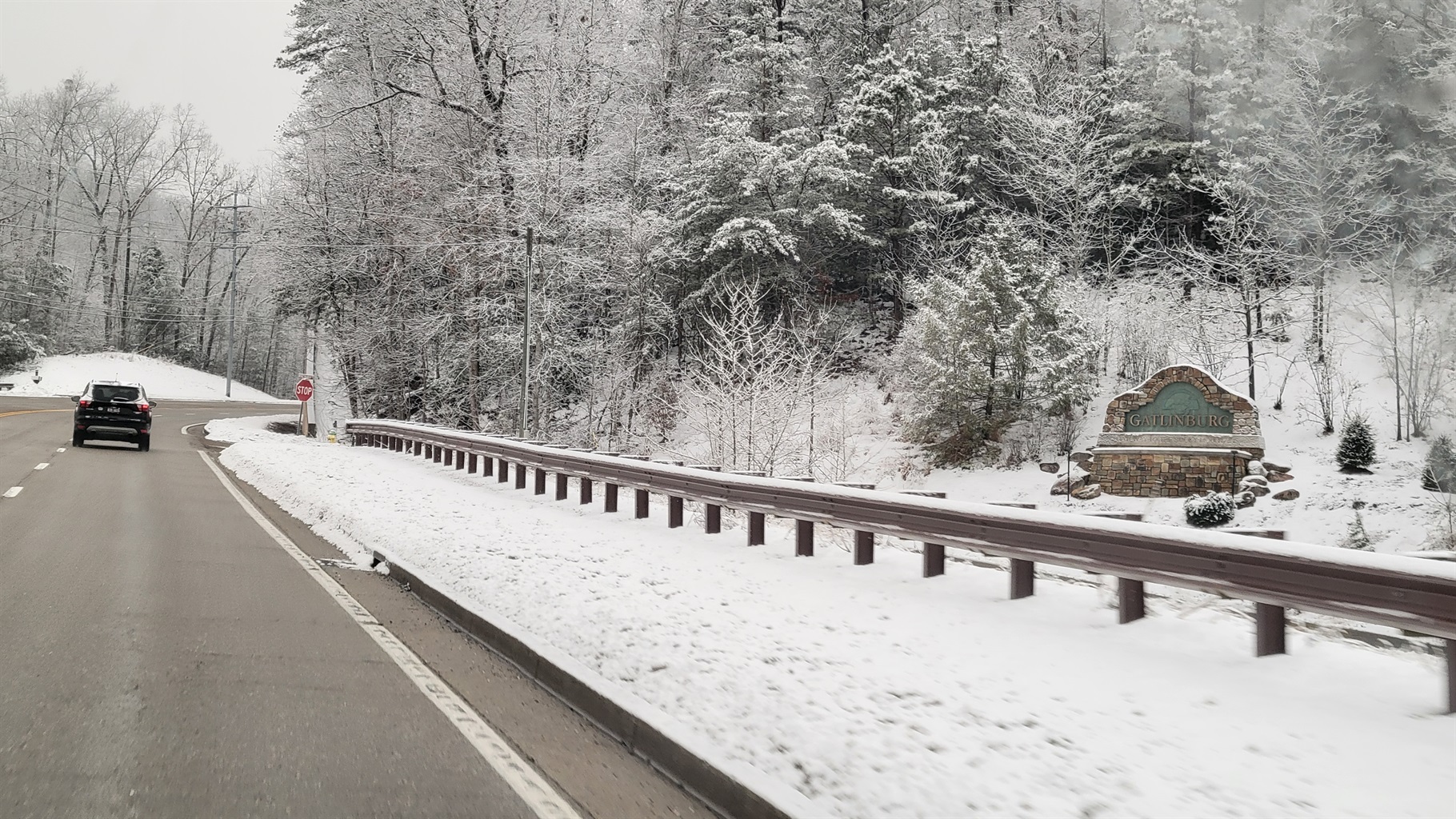 wnter snowfall in Gatlinburg