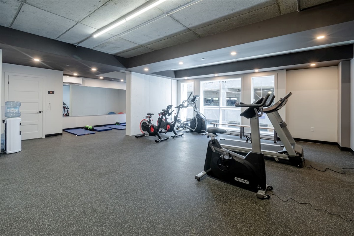Salle d'exercice commune à l'immeuble.