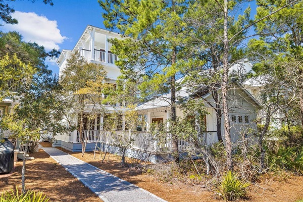View from green space behind house