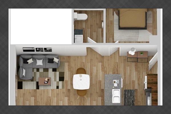 Actual image of newly remodeled floor plan.