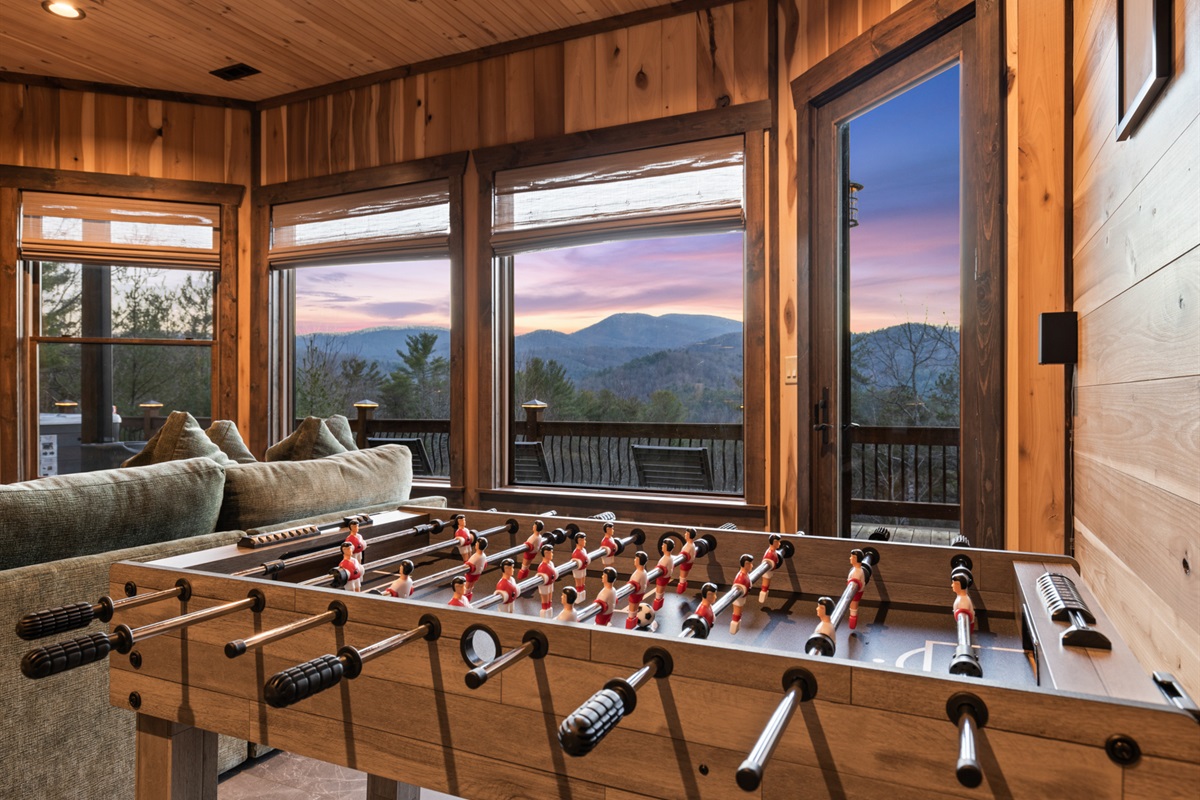 Family fun starts with a round of foosball in the game room. A perfect spot for friendly competition and laughs.