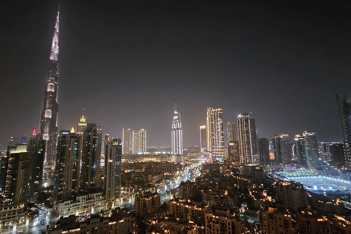 City view from the building's rooftop 