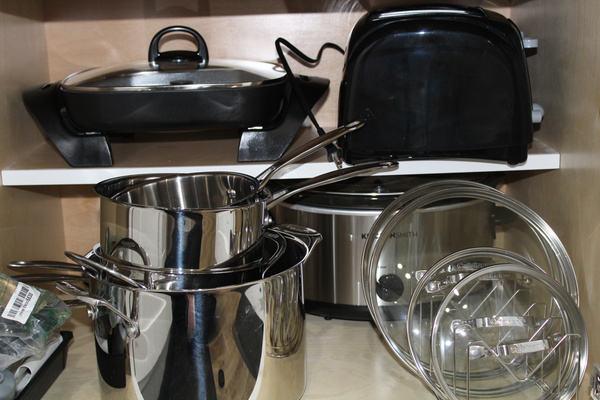 Fully stocked  kitchen for the most ambitious chef with quality pots, pans, a slow cooker, electric skillet, and more.