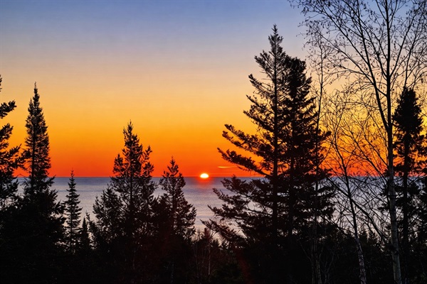 Enjoy the sunrise over Lake Superior while enjoying your morning coffee.