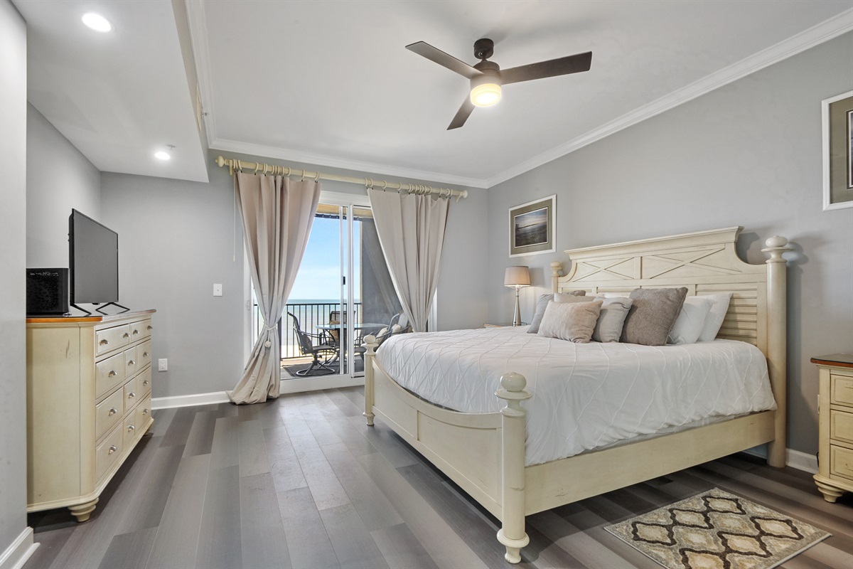 Master bedroom with access to balcony