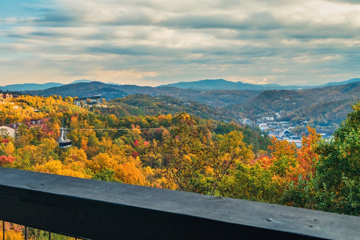 Unbelievable views of downtown Gatlinburg. Perfect spot to witness the changing of the leaves every fall! 