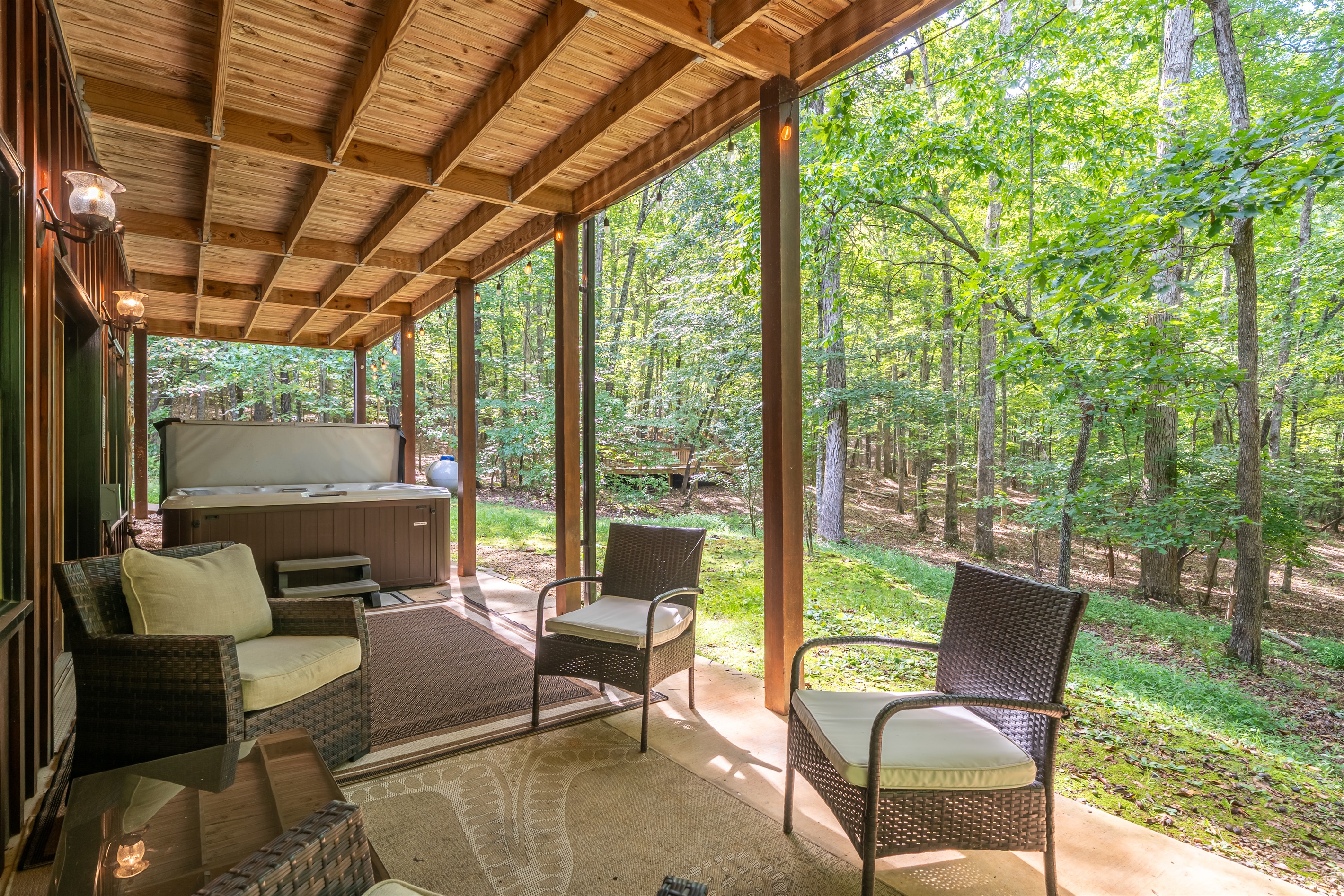 Hot Tub Seating with Peaceful Forest Views