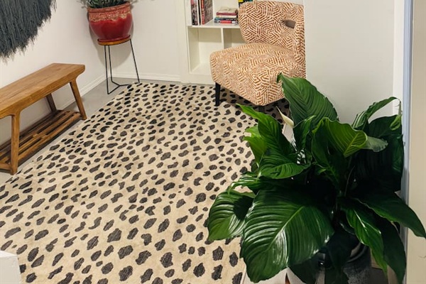 Comfortable lounge area perfect for relaxing or reading.