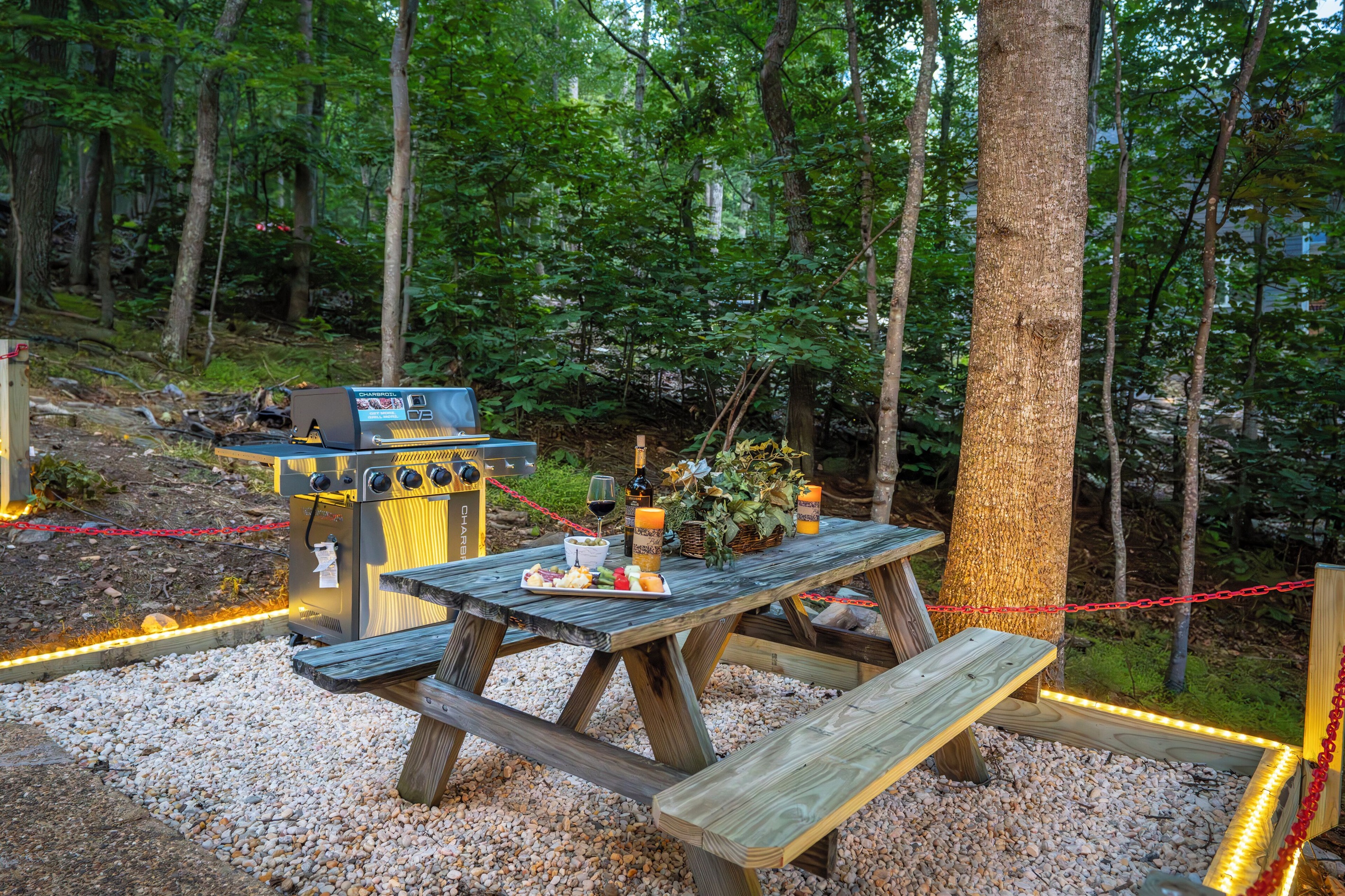 Picnic table by gas grill (propane provided)
