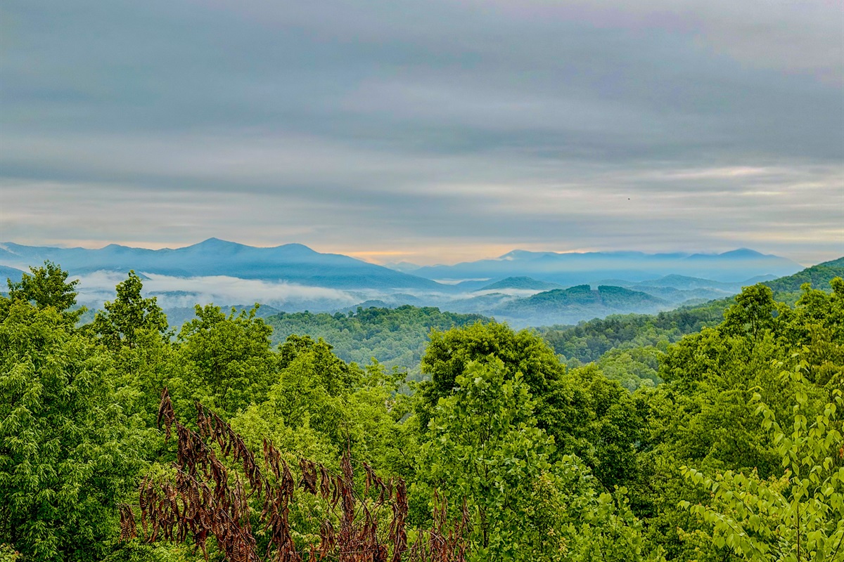 Just another Smoky Mountain Sunrise. Enjoy the fog roll through and vanish before your eyes.