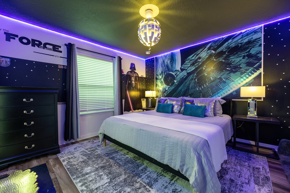 Star Wars Bedroom with King Bed and Kids Bed