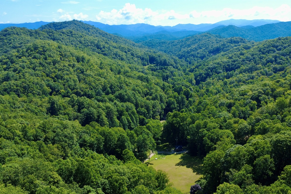 A small cleared patch in the mountains—your getaway awaits.
