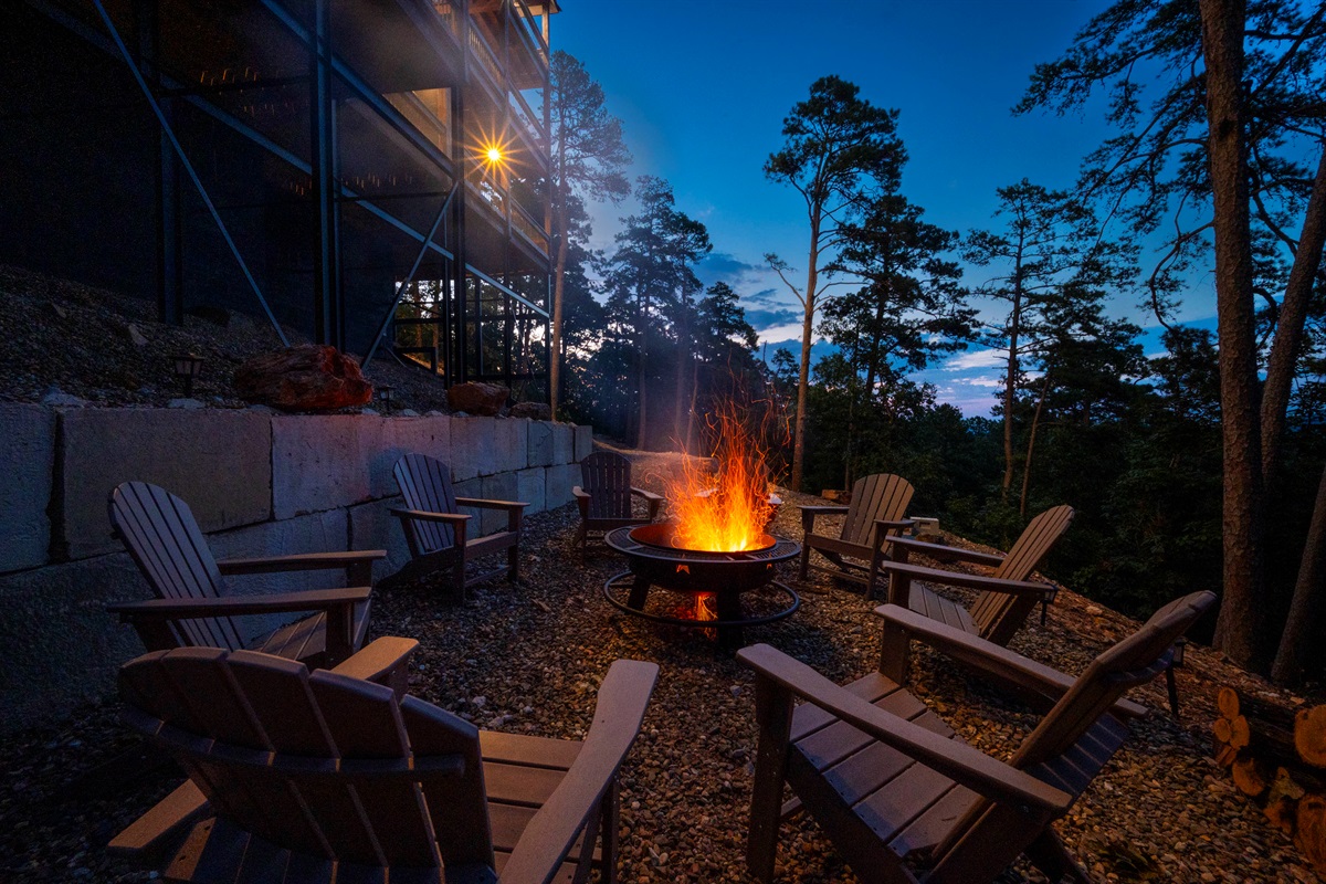 Warm fire pit creating unforgettable evenings under the night sky