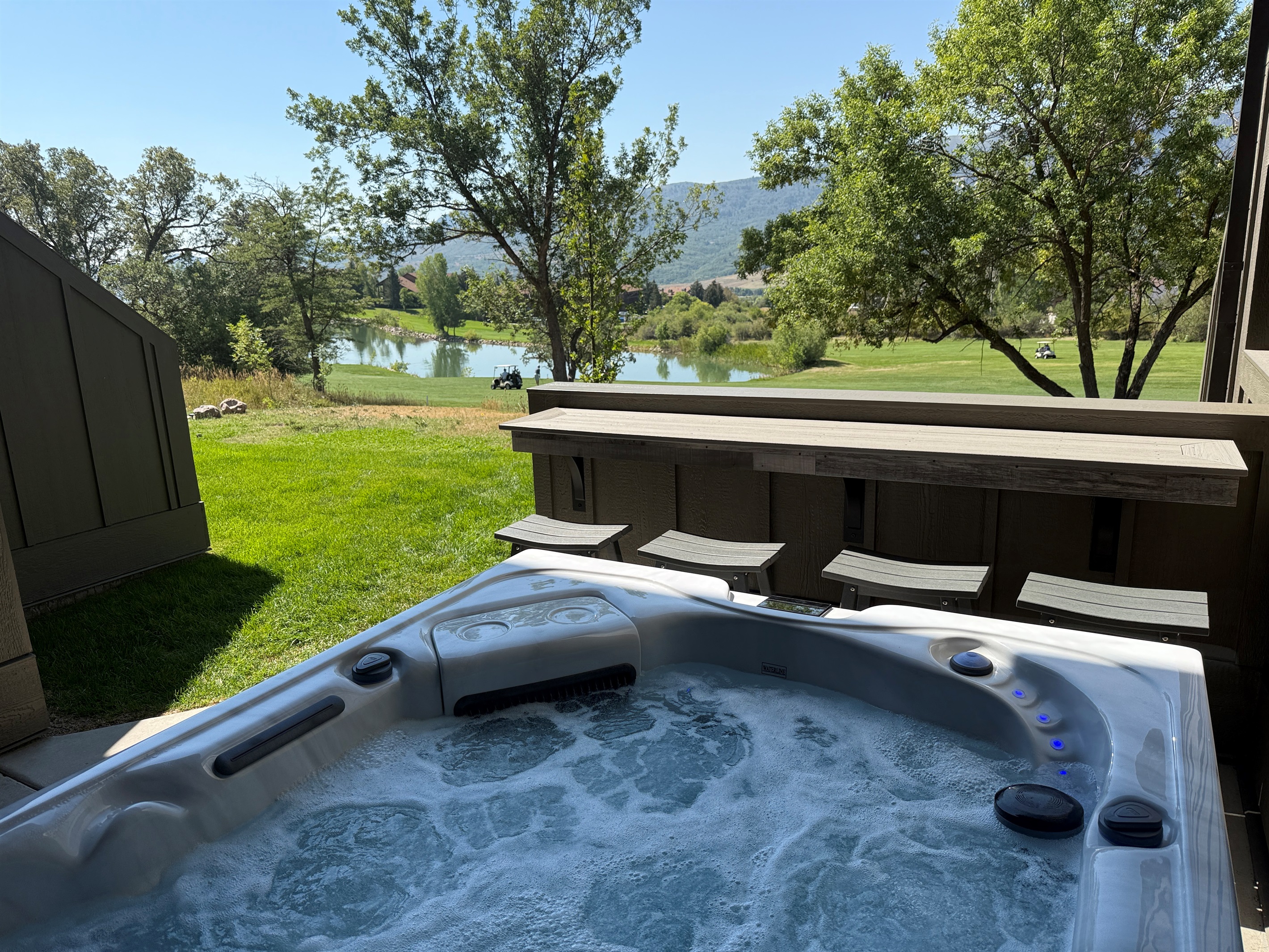 Enjoy amazing views while soaking in the hot tub.