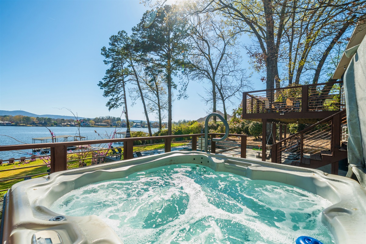 Slip into the hot tub and let the warm bubbles melt away the day while you enjoy the quiet, tree-lined surroundings.