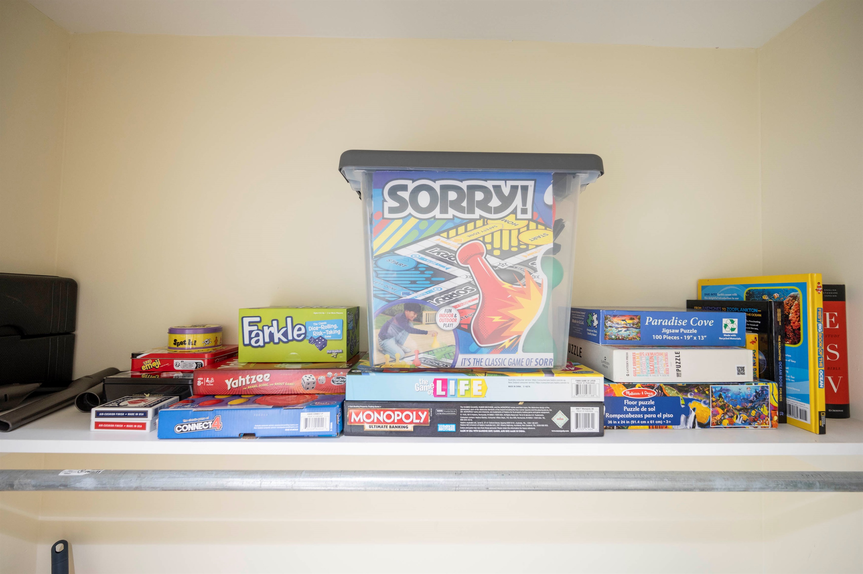 Fun family game night essentials with classic board games and puzzles.