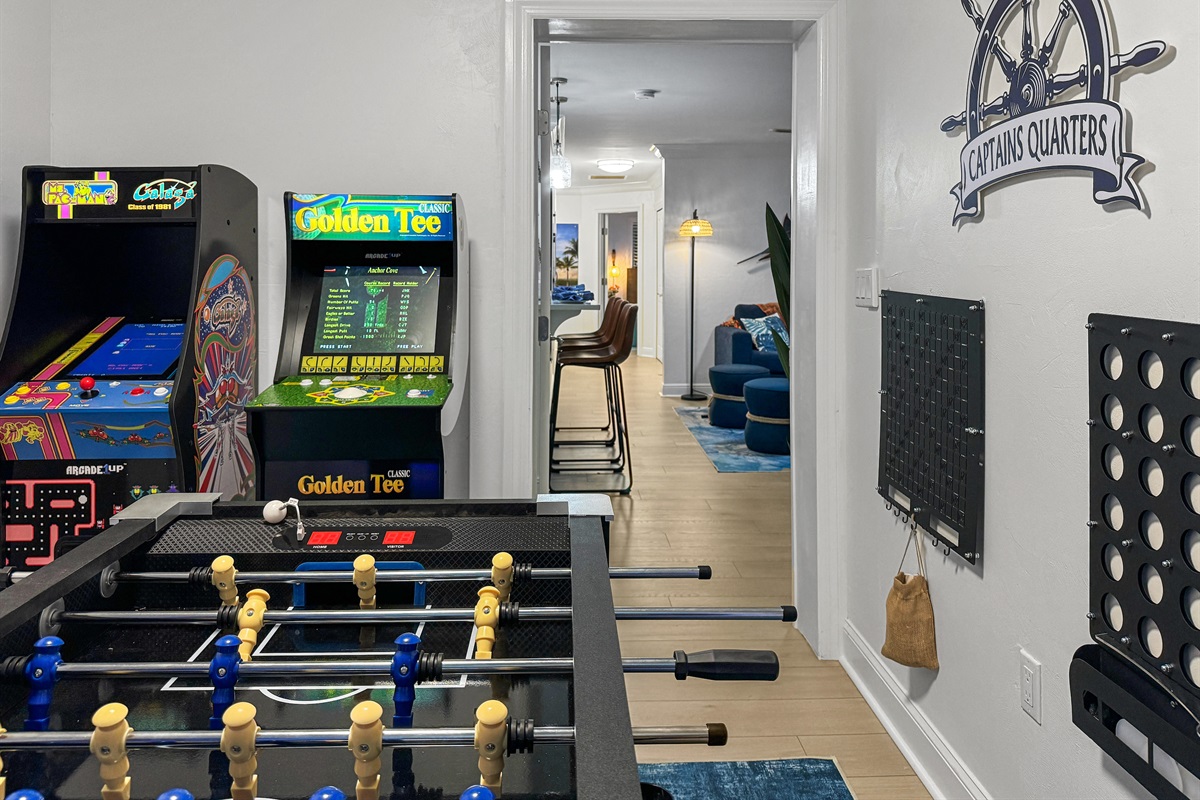 On the other side of the living room is the Game Room.