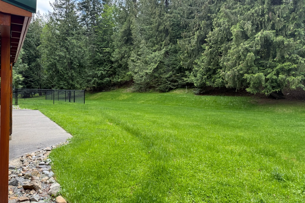 Lawn at top of driveway