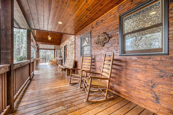 Mountain views from the wrap-around porch.