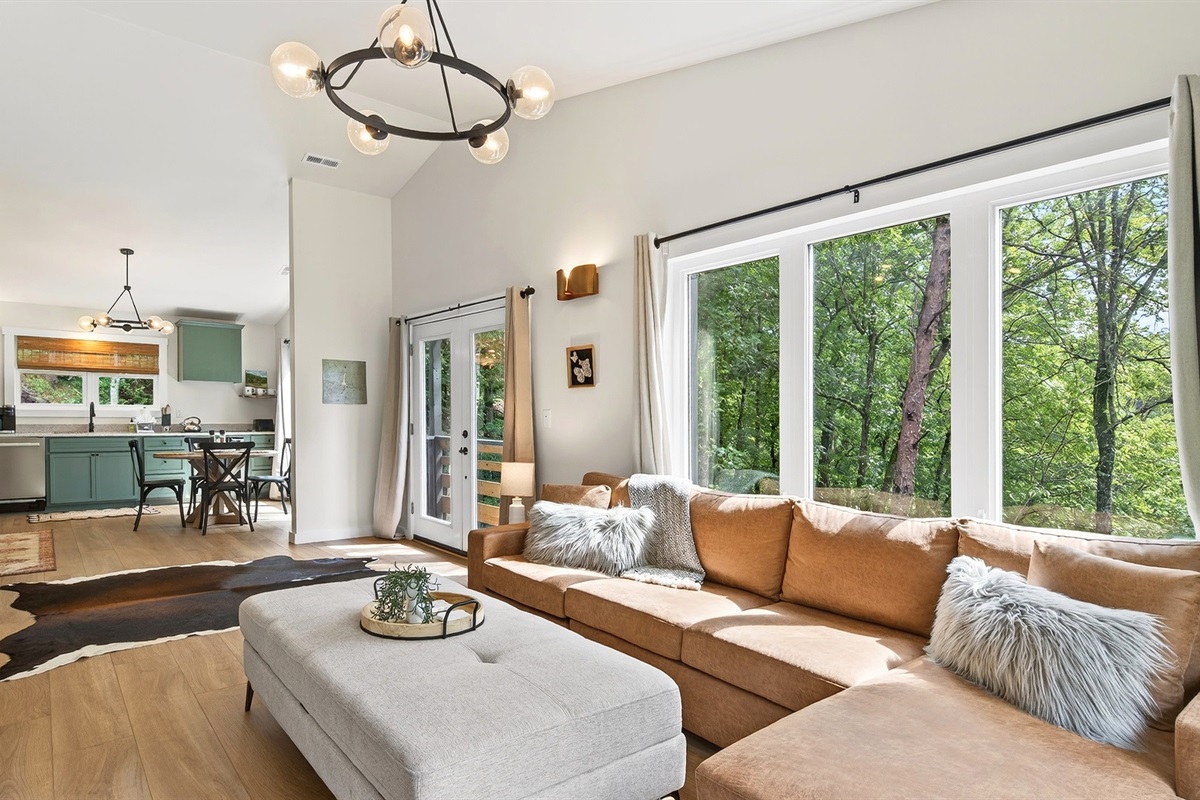 Large windows let in plenty of natural lighting