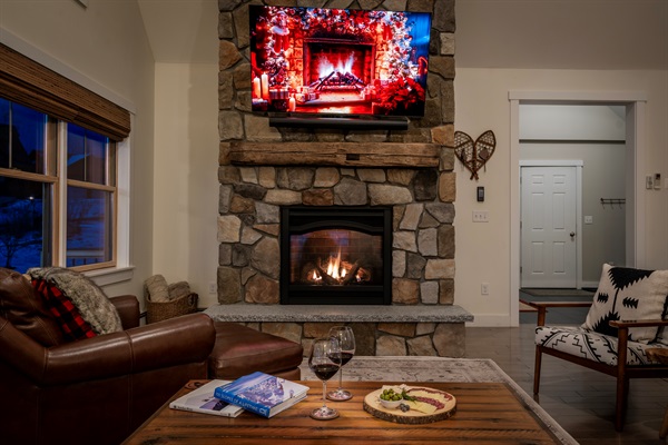 Cozy up by the fireplace on this chilly night and let the warmth make you feel right at home!