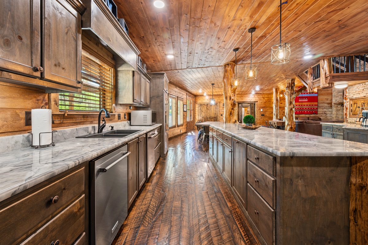 Sleek countertops and ample cabinetry give you all the room you need to prepare meals comfortably during your stay.