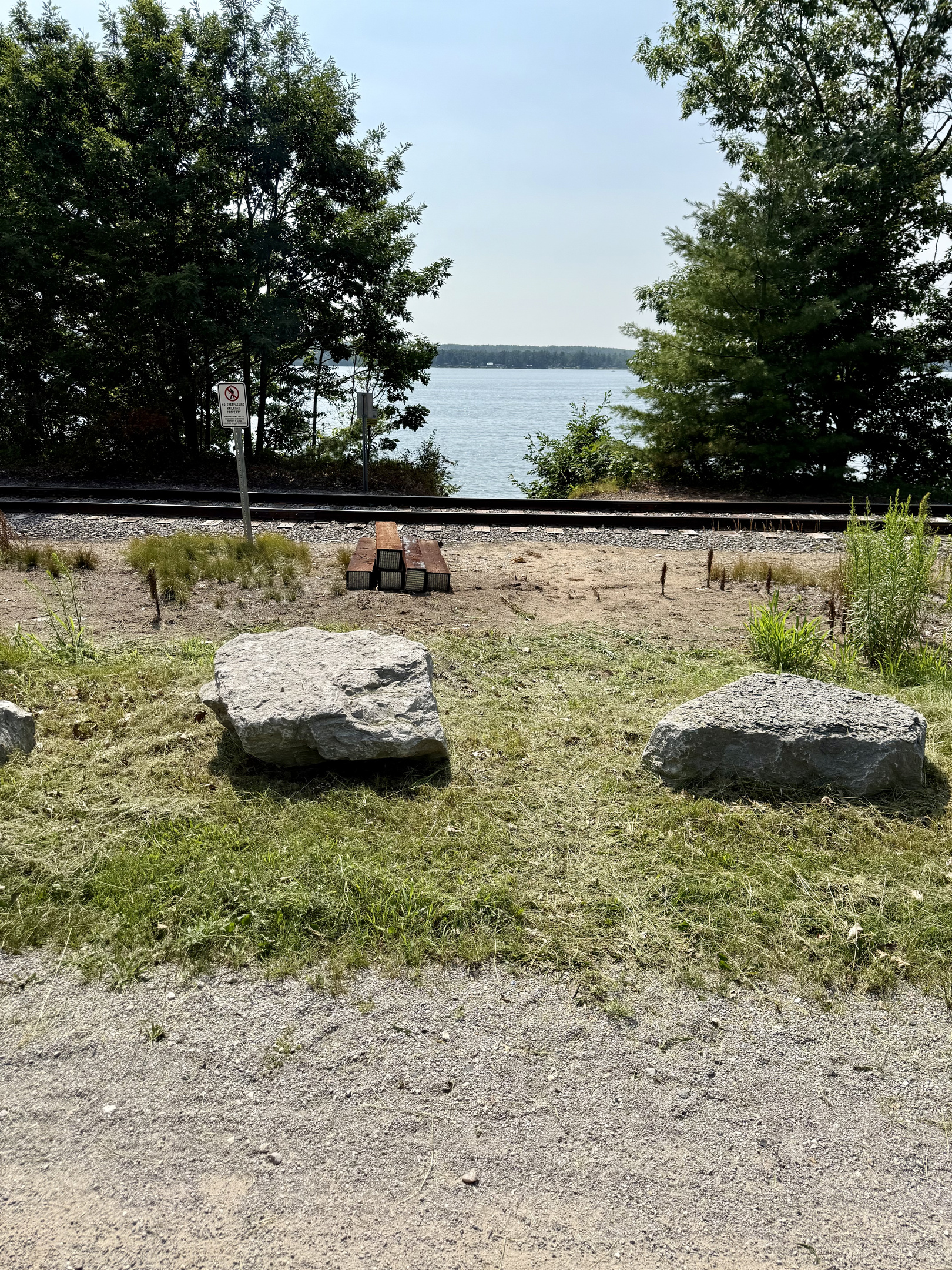 Clearing with steps down to the Lake