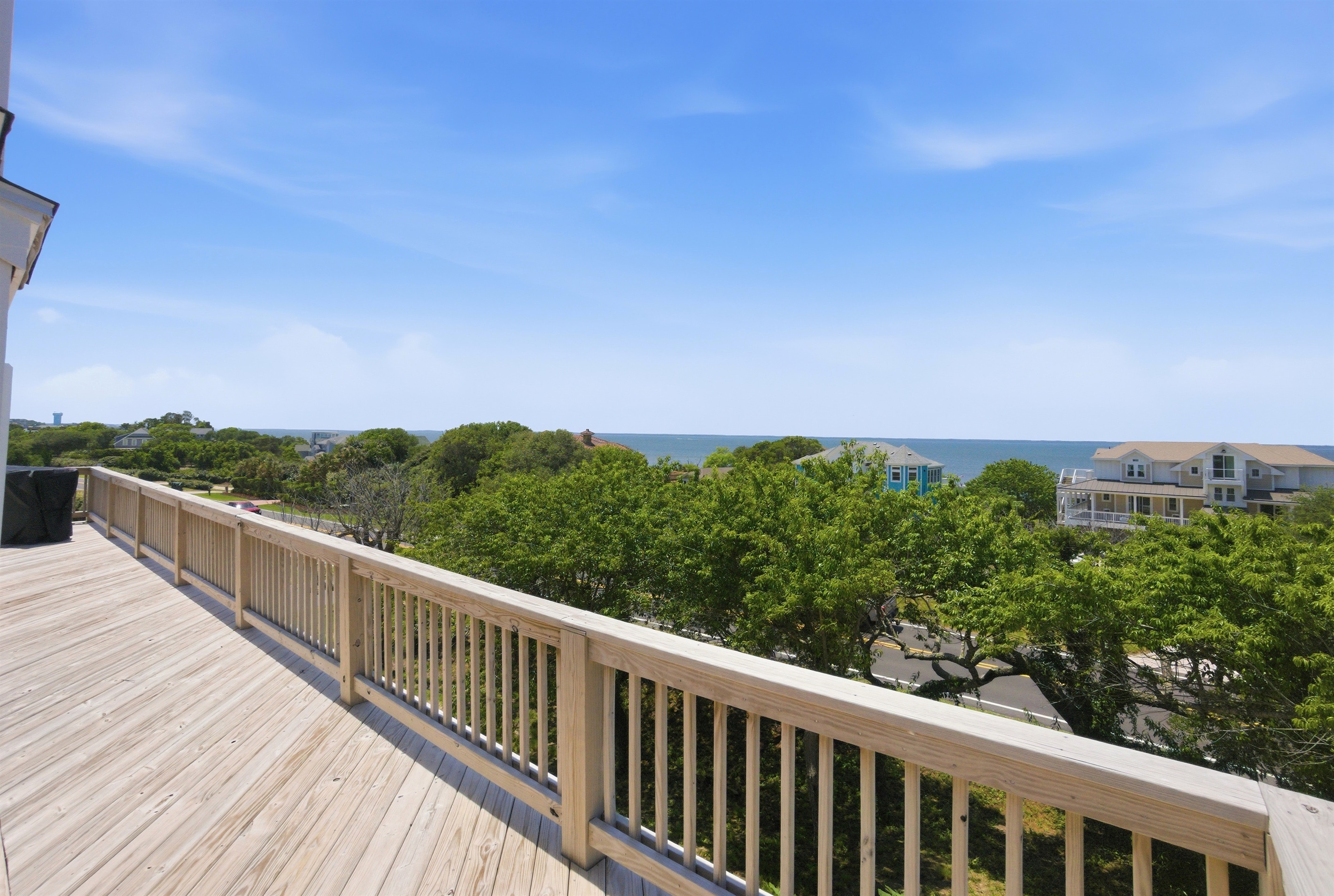 Spacious rooftop-style deck perfect for enjoying sunsets and coastal breezes