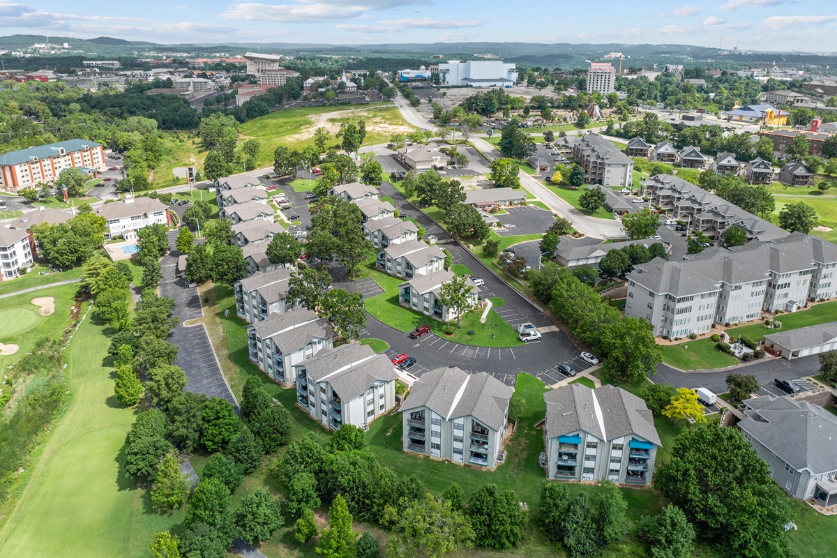 You’re in a central Branson location with a quieter resort feel around you.