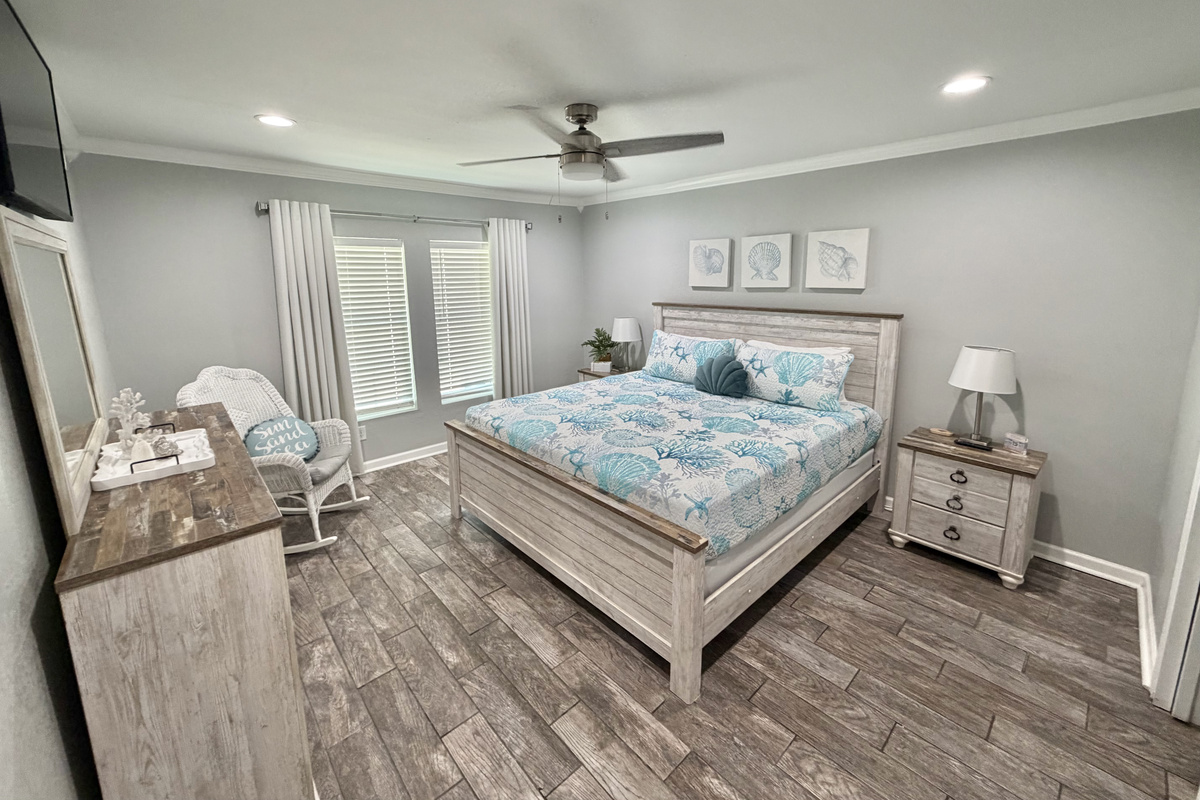 Serene king bedroom for relaxation