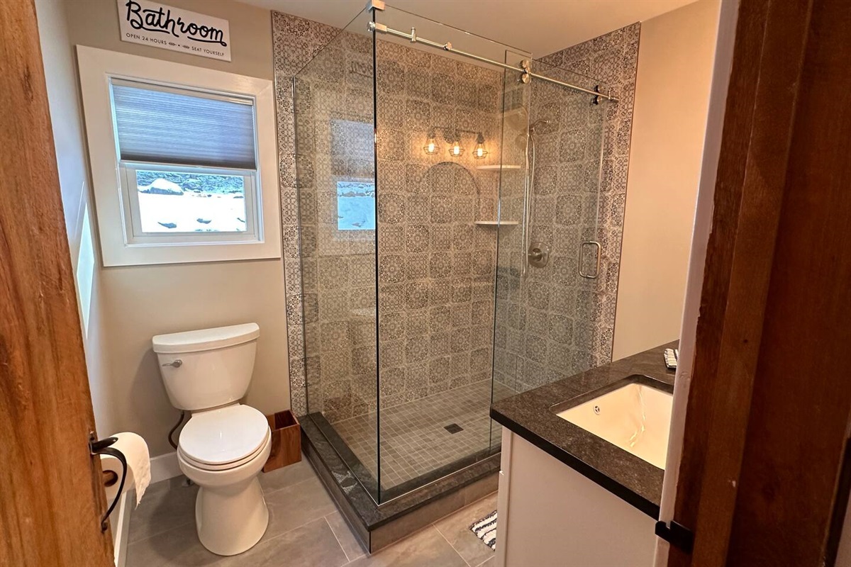 Custom bathroom with 6-foot shower!
