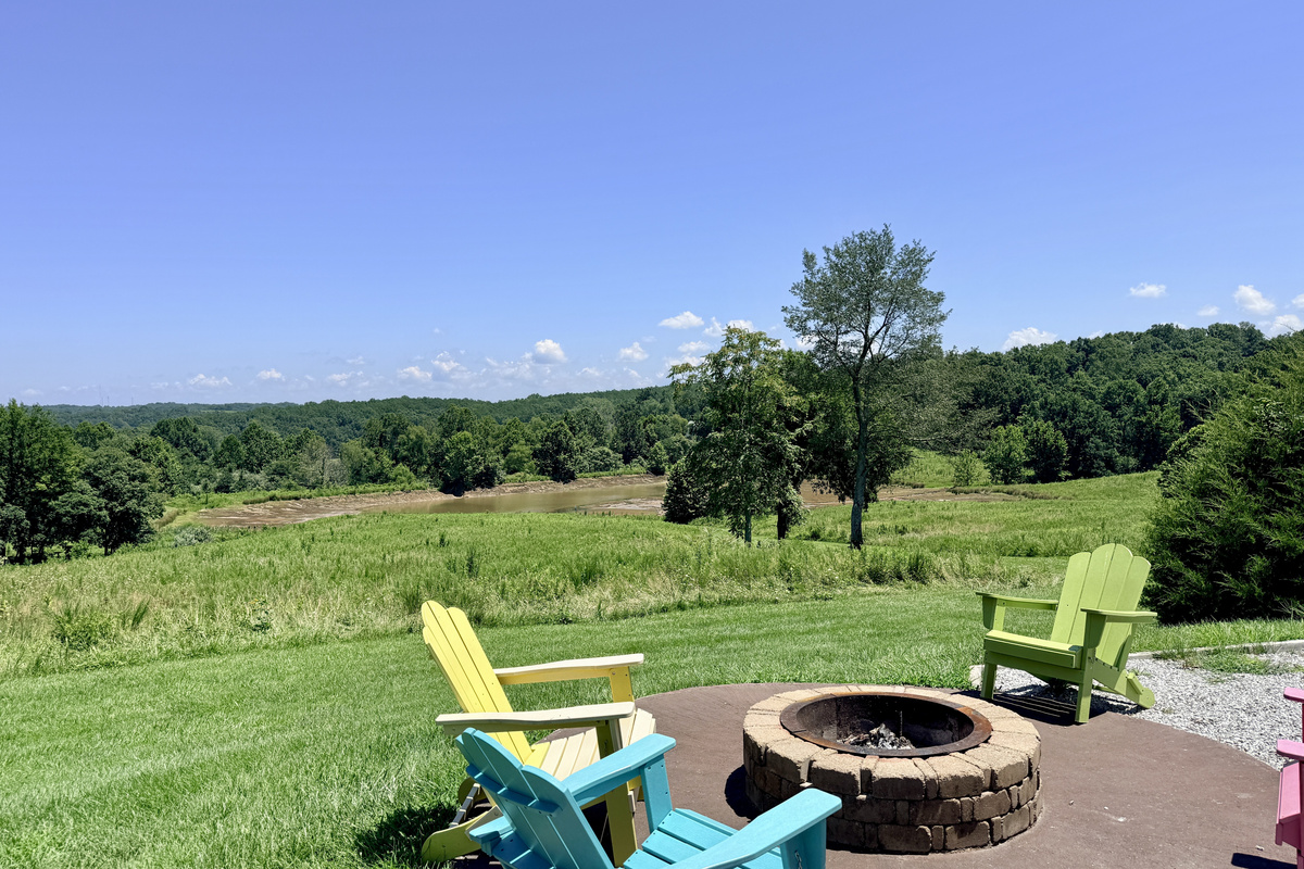 Fire pit in back