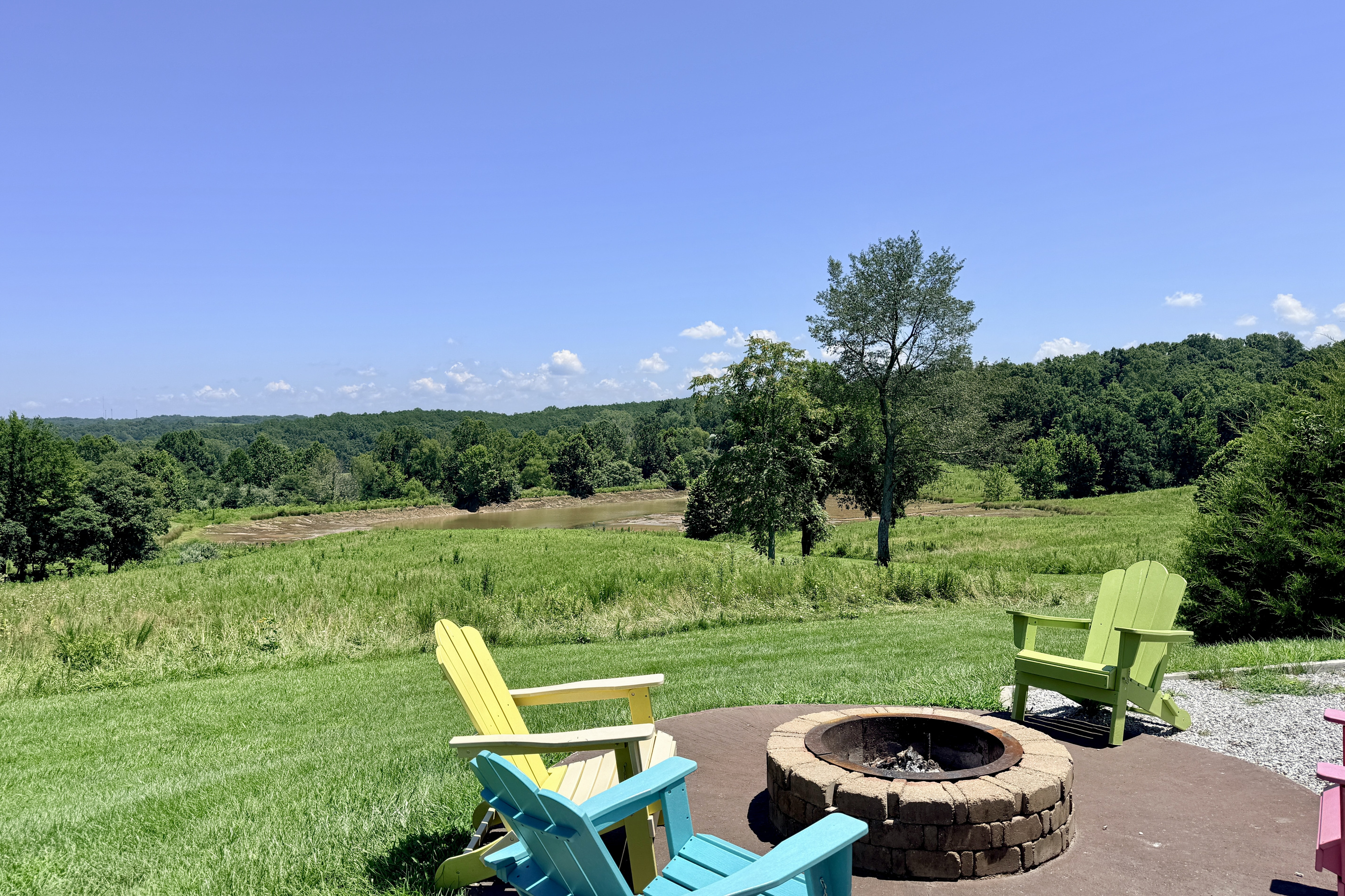 Fire pit in back