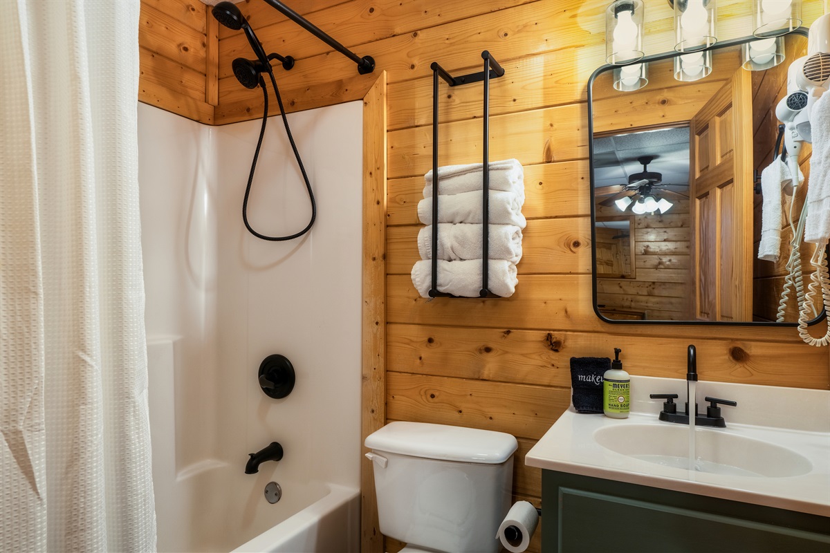Ensuite bath for our lower level queen bedroom