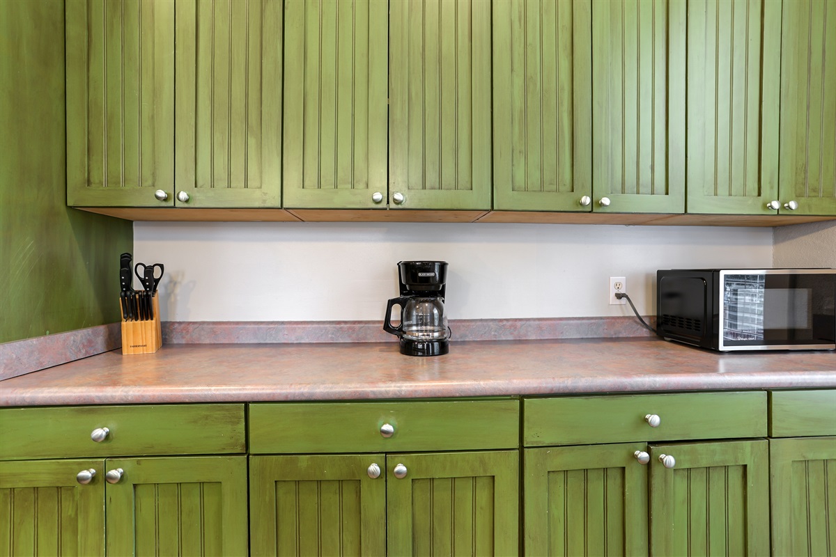 Start your morning with a fresh brew—coffee maker included.