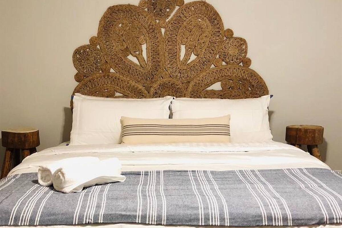 You'll find unique and charming touches throughout the master bedroom.