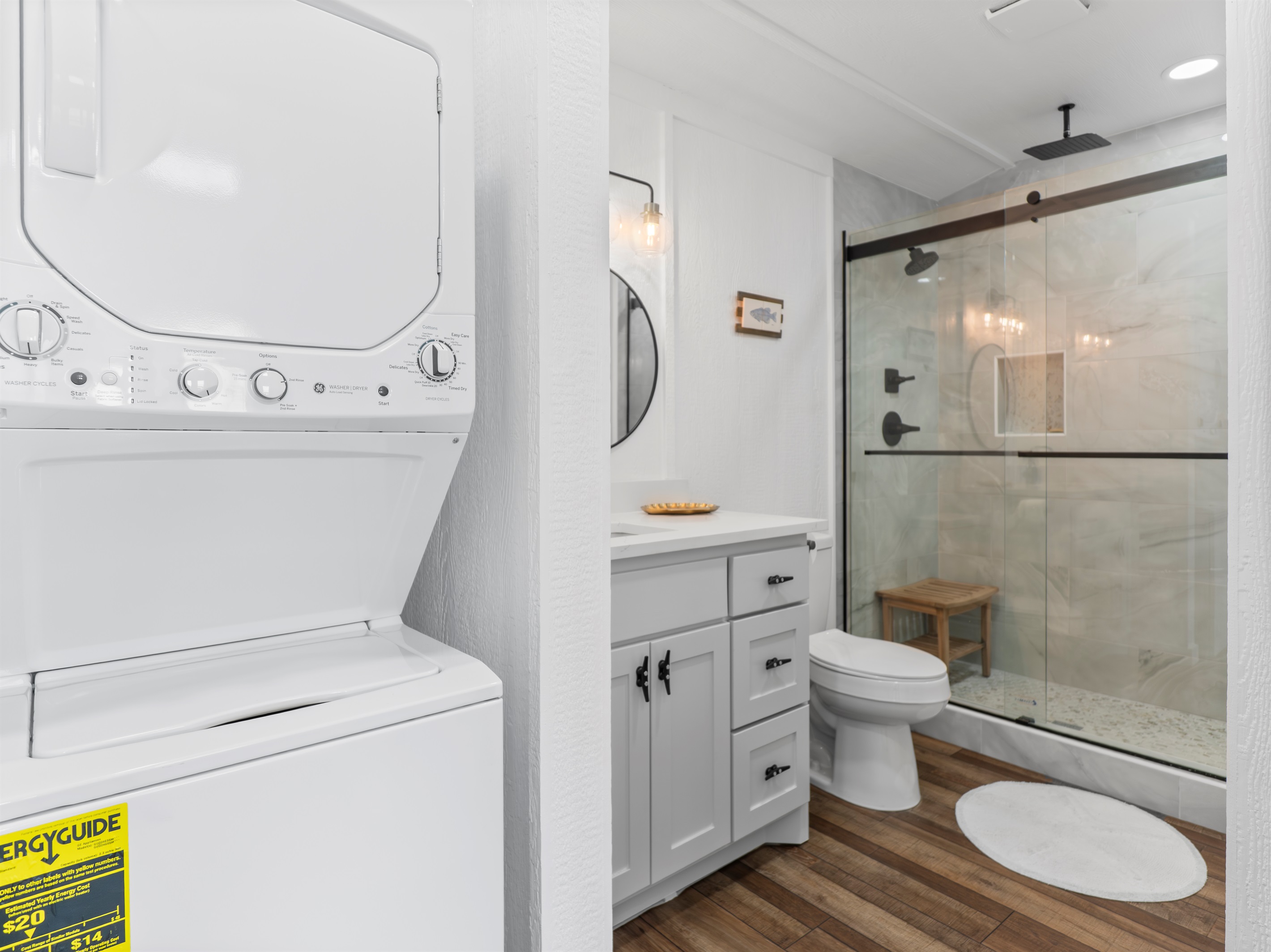 Laundry area and Bathroom