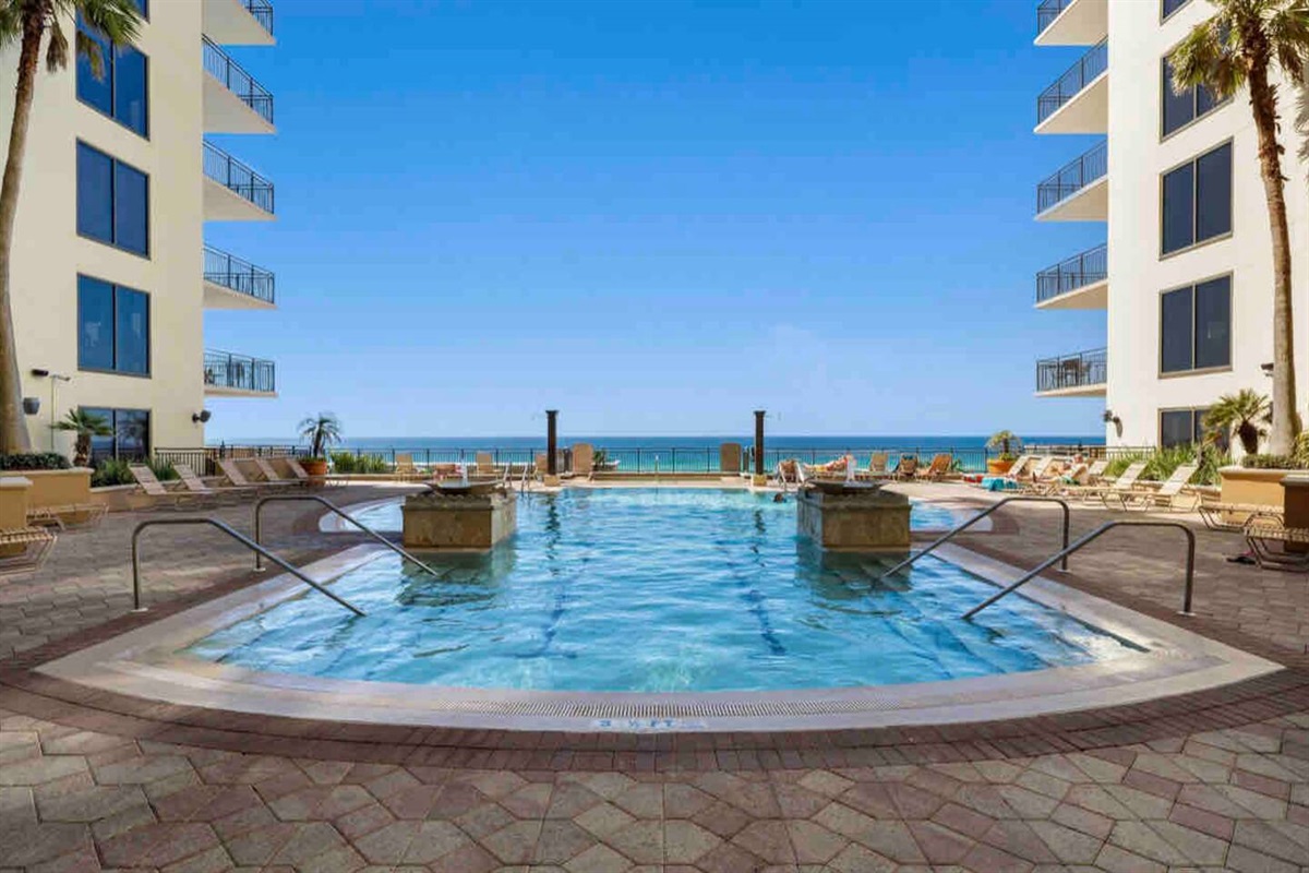 View of the ocean from pool