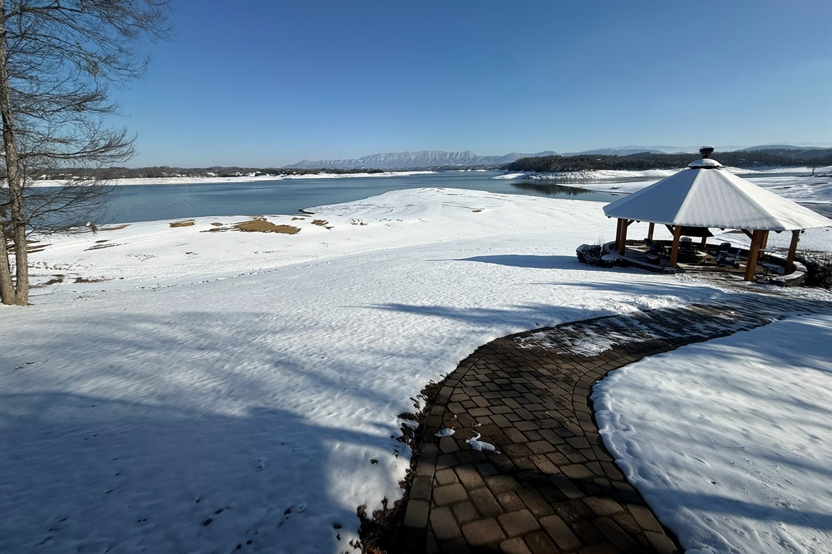 View with Snow in Feb, when water is at its lowest level of the year