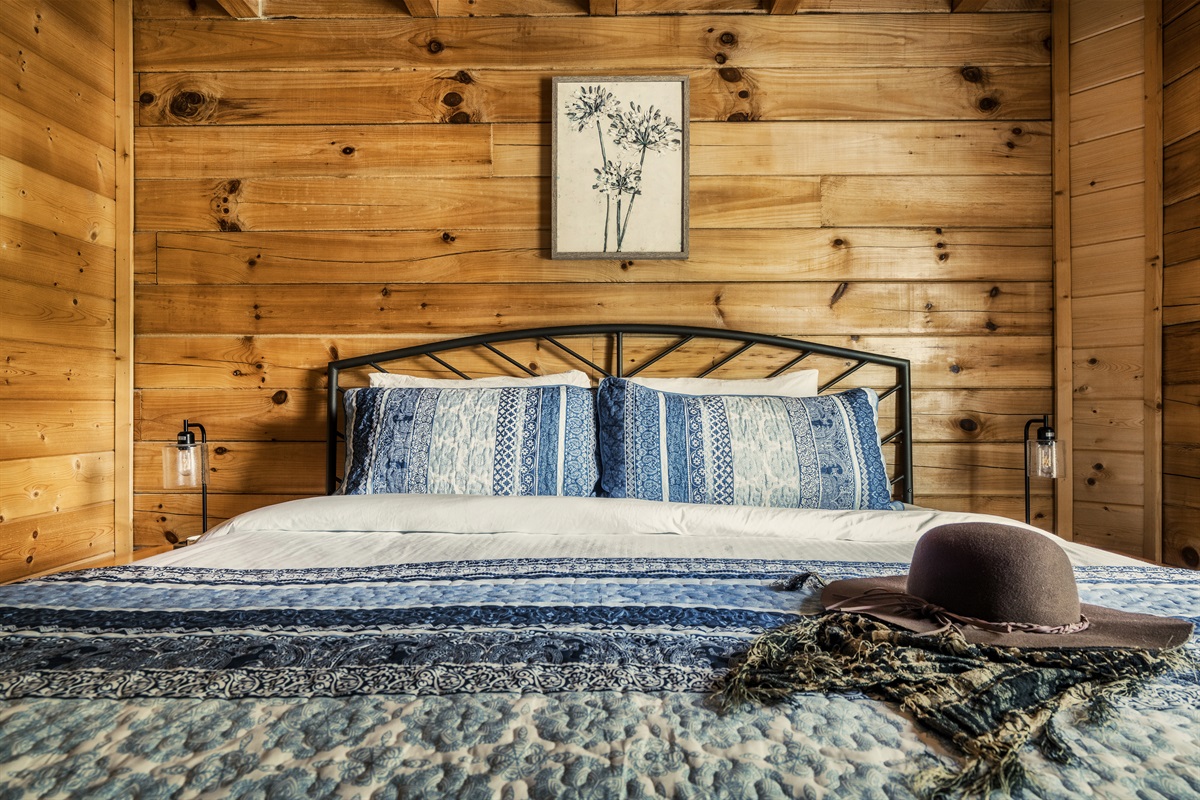 We offer  king bedrooms in this cabin, which our families love!