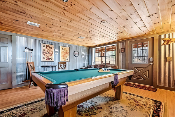 Pull up a barstool or grab a cue stick. A rustic, wood-and-metal accented space designed to keep your whole group entertained.