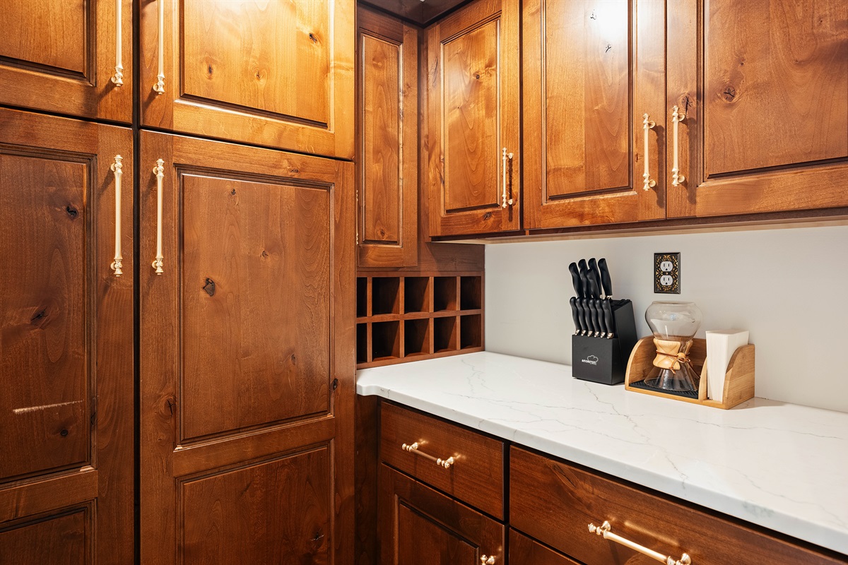 Spacious pantry storage with plenty of room for extended stays.
