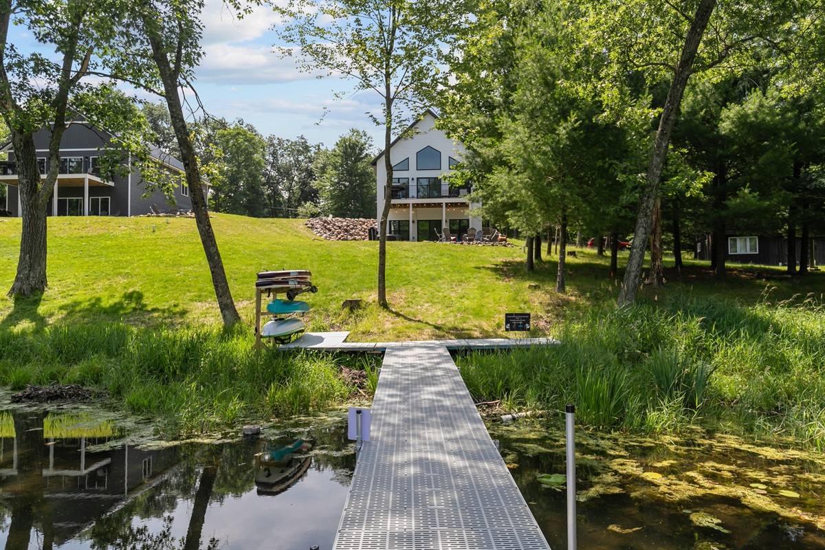 A peaceful lakeside setting with the home just steps from the water.