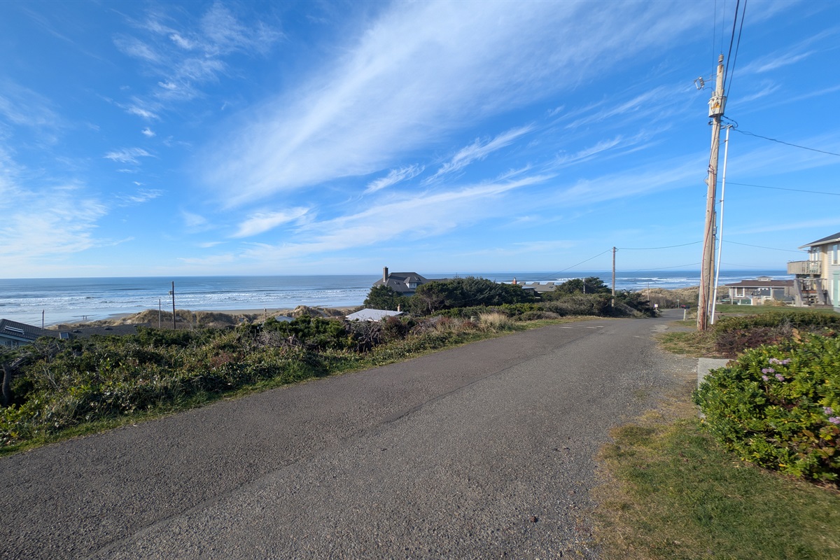 just a short walk down the street to the beach access