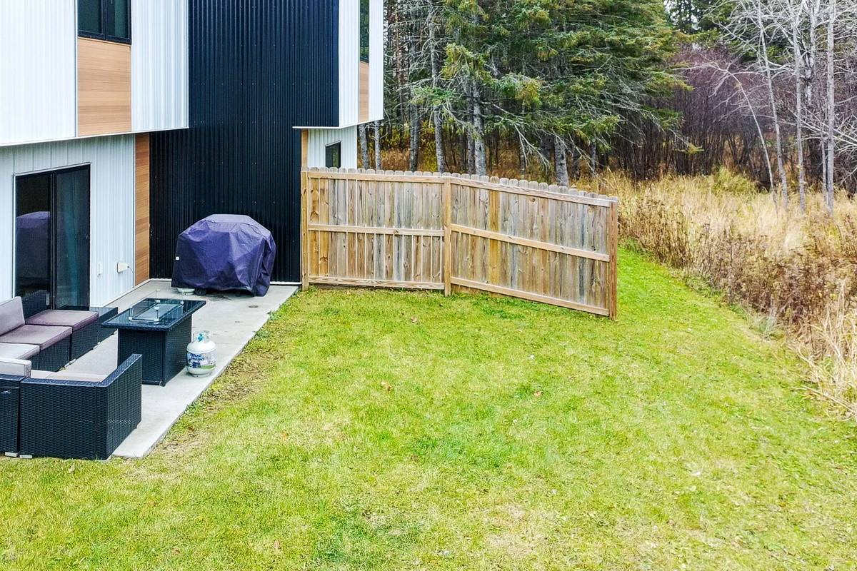 Backyard and back patio with propane grill