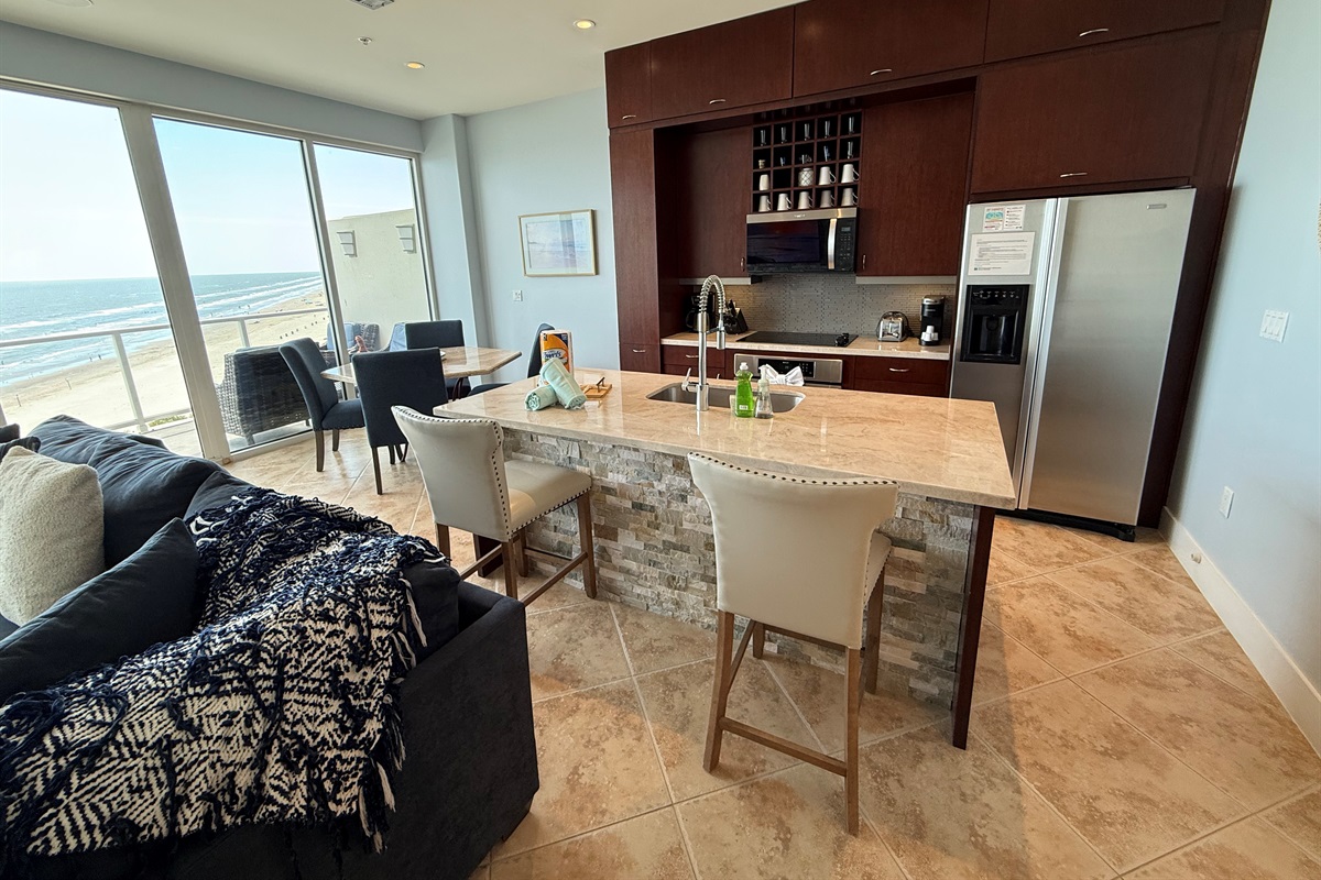 Open, state-of-the art kitchen
